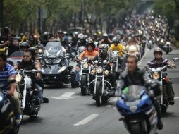 En el recorrido para proteger cascos y unidades participaron motociclistas de otras partes de la República Mexicana. ARCHIVO /