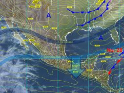El sistema mantendrá un potencial de lluvias ligeras y fuertes en algunas regiones del país. TOMADA DE smn.cna.gob.mx  /