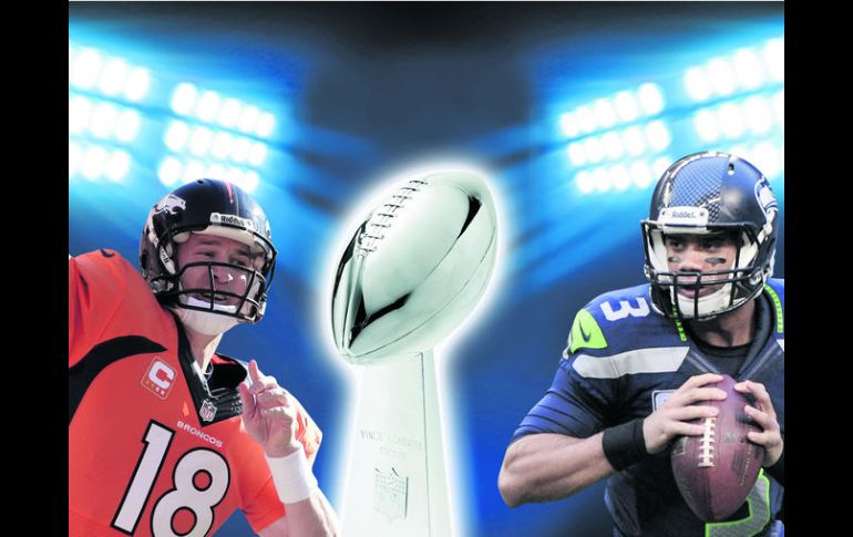 Payton Manning es de la clase de mariscales hecho para el juego aéreo, mientras que el joven Russell Wilson tiene más movilidad  /