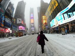 Vista del Times Square en Nueva York durante la nueva tormenta de nieve. AFP /