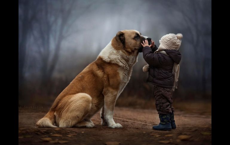 En un ambiente lleno de ternura los pequeños son acompañados de animales, árboles y lagos. Imagen: Sitio oficial de Elena Shumilova. ESPECIAL /