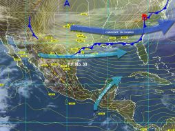 El frente frío 30 se extenderá desde Veracruz y cruzará el oriente y el norte del territorio nacional. TOMADA DE @conagua_clima  /