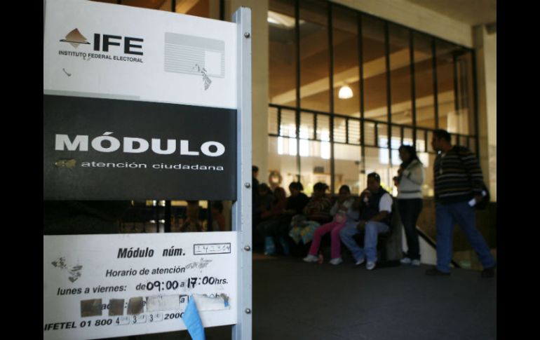 Imagen del módulo del IFE en el Palacio Federal. ARCHIVO /