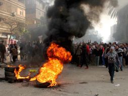 Aspectos de la manifestación entre simpatizantes del gobierno y opositores. EFE /