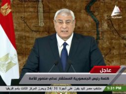El premier interino Adly Mansur promete que el terrorismo no opacará la transición a la democracia. ARCHIVO /