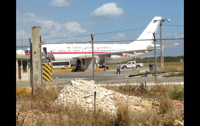 El Airbus de la Fuerza Aérea Española en el que viajaba el príncipe hizo escala en República Dominicana. EFE /