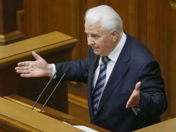 El primer presidente de Ucrania se dirige a los miembros de la Rada (Parlamento) ucraniana, en el discurso más importante de su vida. EFE /