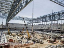 El gobierno de Brasil había prometido que los 12 estadios del Mundial estarían listos a fines del año pero cinco no se han terminado. AP /
