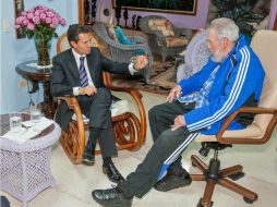 Al igual que otros mandatarios asistentes a la cumbre de la CELAC; EPN fue recibido por Fidel Castro durante su estancia en La Habana. AFP /