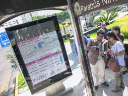 La pantalla debutante. El proyecto es instalar al menos 10 de estas herramientas en paradas de camiones.  /