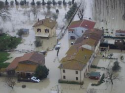 Vista aérea de Ponteedra en la Toscana, ciudad afectada por las fuertes inundaciones. ARCHIVO /