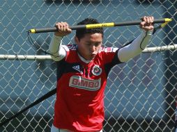 Víctor Perales durante entrenamiento del equipo Chivas. ARCHIVO /