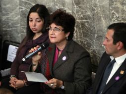 Guadalupe Morfín durante su participación en la glosa ciudadana.  /