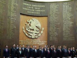 El Presidente Peña Nieto encabezó el 97 Aniversario de la promulgación de la Constitución de 1917 en Querétaro. ESPECIAL /