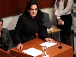 Iris Vianey Mendoza solicitó ante el Pleno que el Senado emitiera la denuncia ante la procuraduría. SUN /