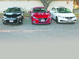 El Corolla, el Mazda 3 y el Civic tienen sus encantos por separado, aunque en la comparativa final luce más el segundo.  /