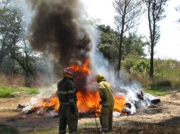 La quema ocurrió en el Club Cinegético Tonalá.  /