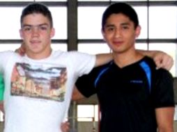Los gimnastas que acudirán al Campeonato Panamericano Juvenil, Francisco Javier Rojo, José Gómez y Patricio y Mariano Razo. ESPECIAL /