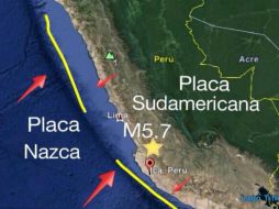 El epicentro se ubicó a 86 kilómetros al suroeste de la ciudad de Ica, a una profundidad de 26 km. ESPECIAL /