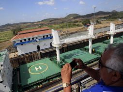 Los trabajos de la ampliación del canal permanecen suspendidos desde el 5 de febrero. EFE /