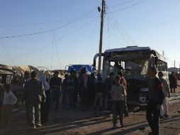 Lugar donde estalló una bomba en la provincia siria de Alepo. EFE /