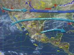 Se prevé que para el martes el frente frío 38 deje de afectar al país. TOMADA DE smn.cna.gob.mx  /