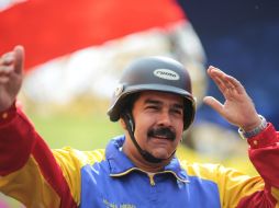 Nicolás Maduro participa en una en un acto con motorizados. EFE /