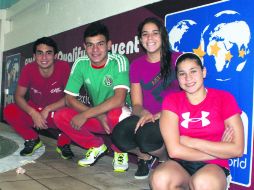 Los clavadistas mexicanos (de izq a der): Andrés Villarreal, Rodrigo Diego López, Alejandra Orozco y Dolores Hernández. CORTESÍA CODE  /