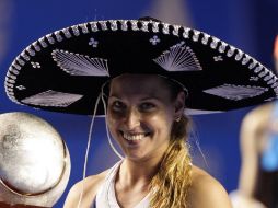 Dominika Cibulkova ganó el sábado el Abierto de México al vencer a la estadounidense Christina McHale. EFE /