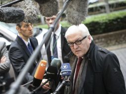 El ministro alemán Frank Walter, declara tras la reunión de la UE. EFE /