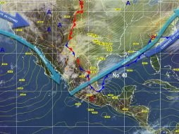 El nuevo frente frío se mantendrá estacionario y se extenderá de Chihuahua a Veracruz. TOMADA DE @conagua_clima  /