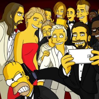 Parodian 'selfie' de los Oscar al estilo de los Simpson