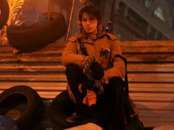 La periodista Olena Maksymenko, presuntamente desaparecida, desde una barricada en Ucrania. TOMADA DE FACEBOOK  /