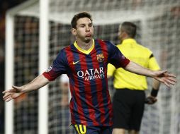 Lionel Messi anotó el primer tanto en el triunfo blaugrana. AFP /