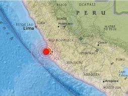 El movimiento telúrico tiene lugar en el Océano Pacífico, distante 95 kilómetros al suroeste de la localidad de Pisco. ESPECIAL /