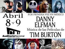 En el concierto se interpretarán temas de películas como 'El extraño mundo de Jack', 'El joven manos de tijera', y 'Beetlejuice'. ESPECIAL /