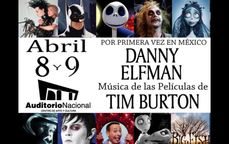 En el concierto se interpretarán temas de películas como 'El extraño mundo de Jack', 'El joven manos de tijera', y 'Beetlejuice'. ESPECIAL /