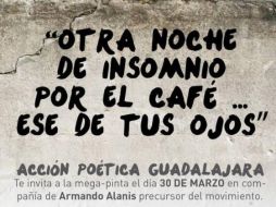 Quienes deseen asistir a la Segunda Mega Pinta de Acción Poética, sólo necesitan acudir con una brocha, a la explanada del Expiatorio. ESPECIAL /