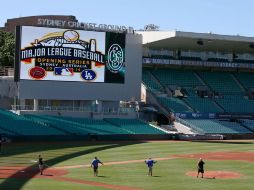 Preparación especial. El Sydney Crickey Ground ha sido acondicionado para un partido de beisbol. AP /
