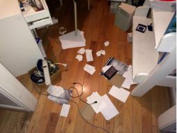 Aspecto de la casa de Darío Ramírez tras el robo. Foto: @jesskorona. ARCHIVO /