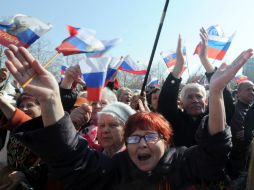 Este fin de semana, ciudadanos de la región votaron por unirse a Rusia. AFP /