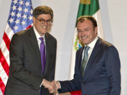 Luis Videgaray se reúne con Jack, Lew, secretario del Tesoro de EU. AFP /