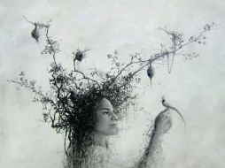 Seres híbridos. Una de las piezas de la muestra pictórica de Juan Carlos Navarro. ESPECIAL /