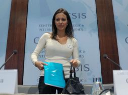 La diputada Corina Machado, en la foto durante un evento en EU, es otra figura opositora a la que se le busca abrir un proceso judicial EFE /