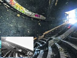 En la imagen principal se observa el estado actual del domo, que originalmente lucía como se aprecia en la imagen inferior.  /