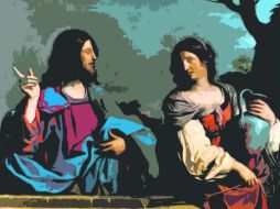 Cristo y la samaritana, de Guercino. Museo thysen-bornemisza de Madrid.  /