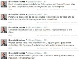 Aspecto de los mensajes difundidos por Salinas Pliego. ESPECIAL /