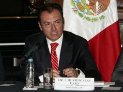 Luis Videgaray señala que los resultados de febrero y marzo indican que la recuperación económica está en marcha. NTX /