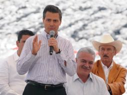 Esta obra, junto con la presa 'La Palma', va a duplicar la capacidad de almacenamiento de agua en la entidad, afirma Peña Nieto. NTX /