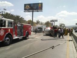El accidente complicó la circulación en el sentido hacia Guadalajara.  /